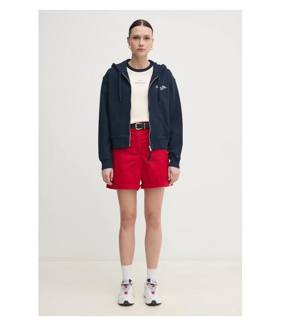 Βαμβακερό μπλουζάκι Tommy Hilfiger γυναικείο, χρώμα: μπεζ, WW0WW44586