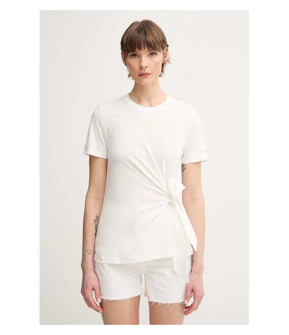 Βαμβακερό μπλουζάκι Tommy Hilfiger χρώμα: άσπρο, WW0WW44559