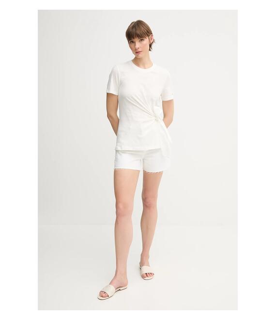 Βαμβακερό μπλουζάκι Tommy Hilfiger χρώμα: άσπρο, WW0WW44559