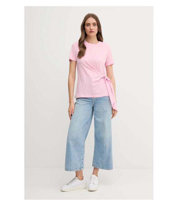 Βαμβακερό μπλουζάκι Tommy Hilfiger χρώμα: ροζ, WW0WW44559