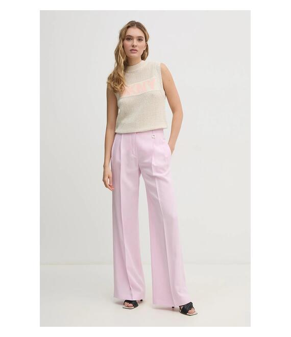 Βαμβακερό γιλέκο Dkny χρώμα: μπεζ, DJ5R0650