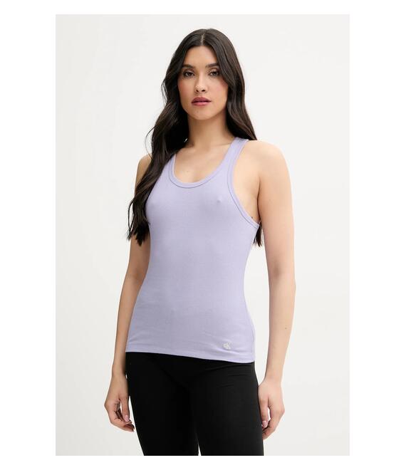Βαμβακερό τοπ Calvin Klein Underwear 3-pack χρώμα: μοβ, LV00QS7493