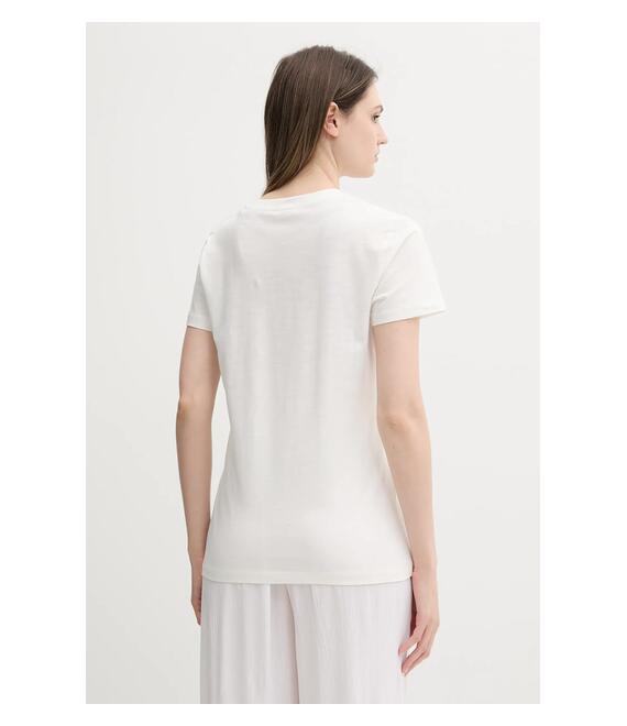 Βαμβακερό μπλουζάκι Guess χρώμα: άσπρο, E5GI03 K8G01