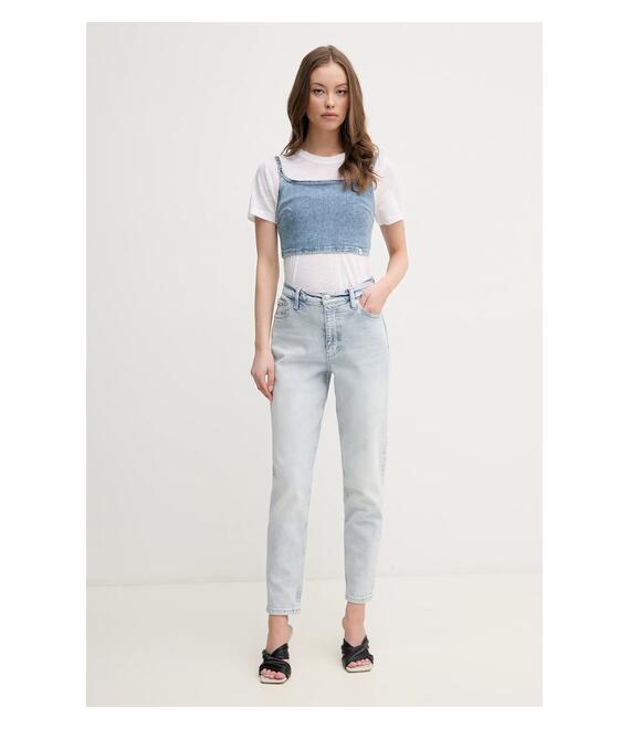 Τζιν τοπ Calvin Klein Jeans χρώμα: μπλε, J20J225515