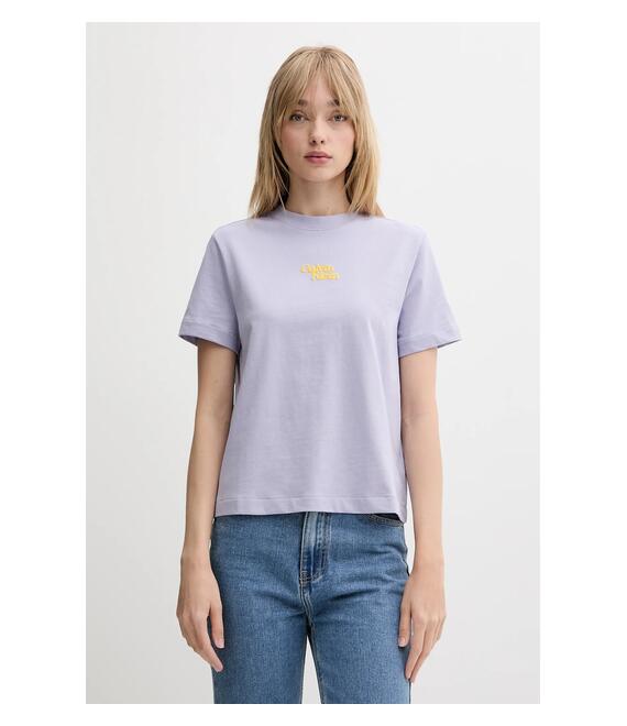 Βαμβακερό μπλουζάκι Calvin Klein Jeans χρώμα: μοβ, LV047B851G