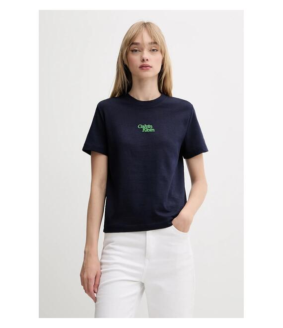 Βαμβακερό μπλουζάκι Calvin Klein Jeans χρώμα: ναυτικό μπλε, LV047B851G