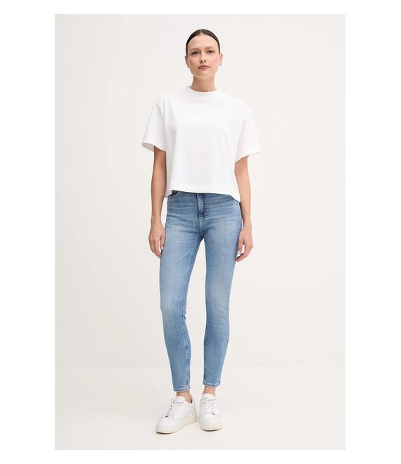 Βαμβακερό μπλουζάκι Calvin Klein Jeans χρώμα: άσπρο, LV047AB811