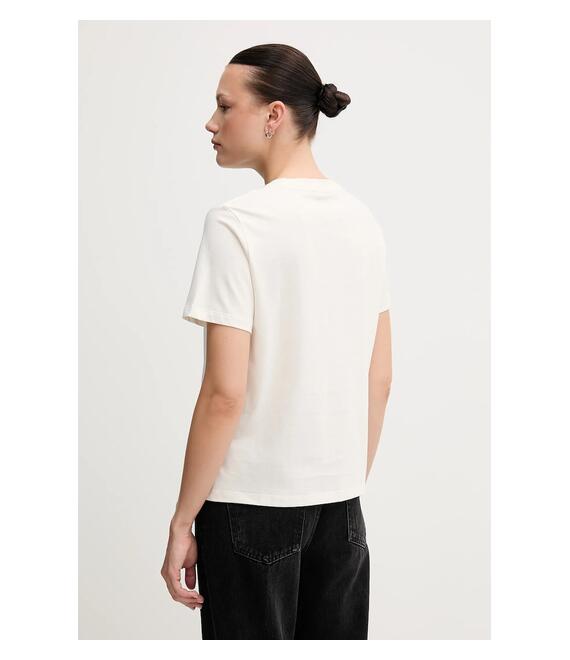 Βαμβακερό μπλουζάκι Calvin Klein Jeans γυναικείο, χρώμα: μπεζ, LV047B863G