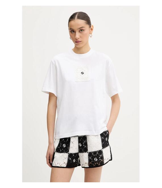 Βαμβακερό μπλουζάκι Karl Lagerfeld Jeans χρώμα: άσπρο, A2W17096