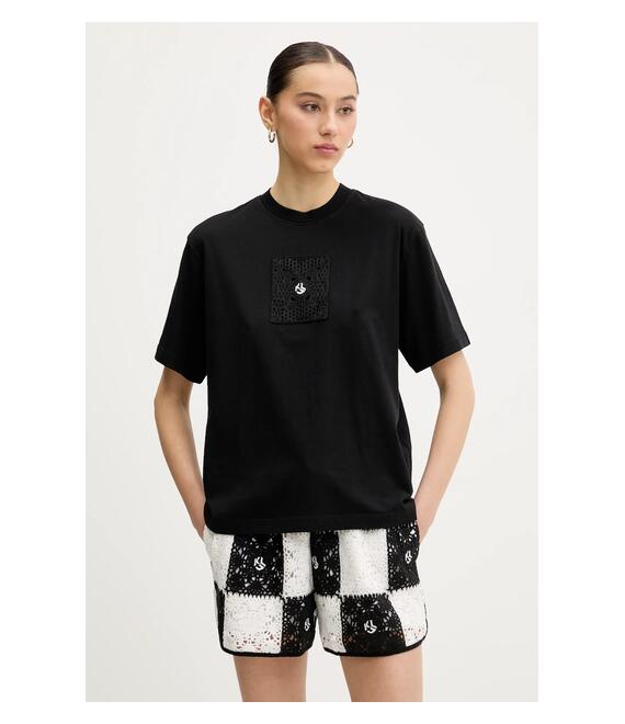 Βαμβακερό μπλουζάκι Karl Lagerfeld Jeans χρώμα: μαύρο, A2W17096