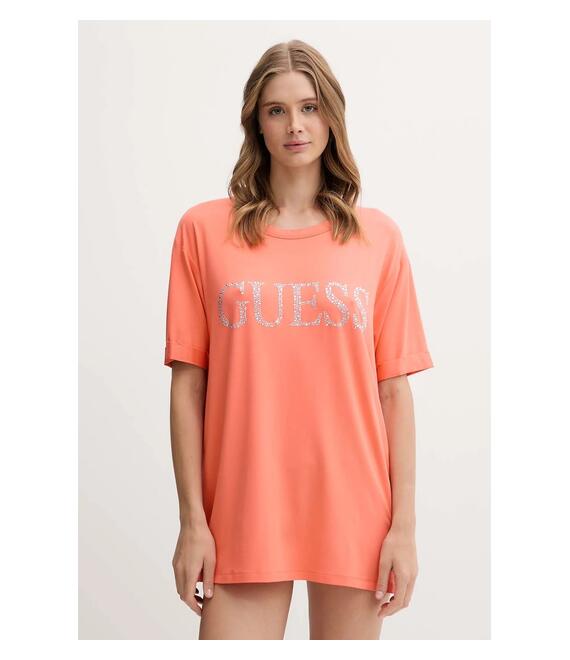 Μπλουζάκι Guess χρώμα: πορτοκαλί, E5GI07 K68D2