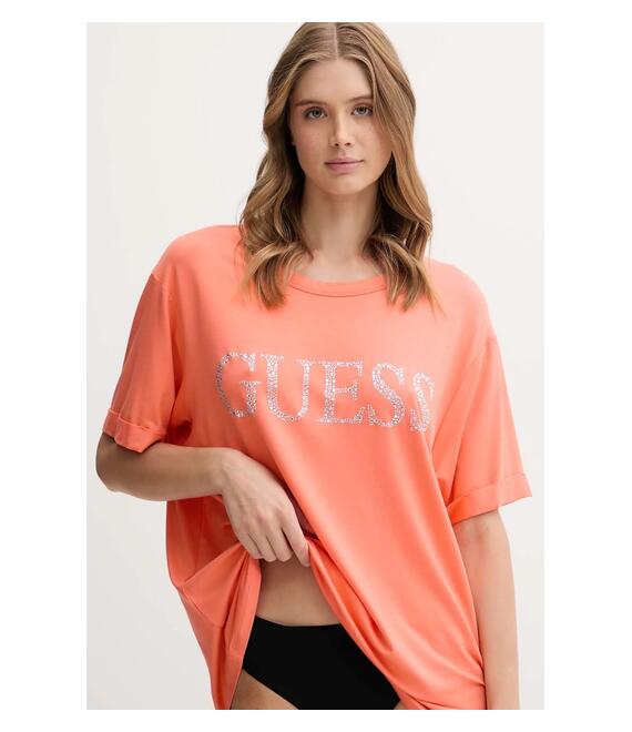 Μπλουζάκι Guess χρώμα: πορτοκαλί, E5GI07 K68D2