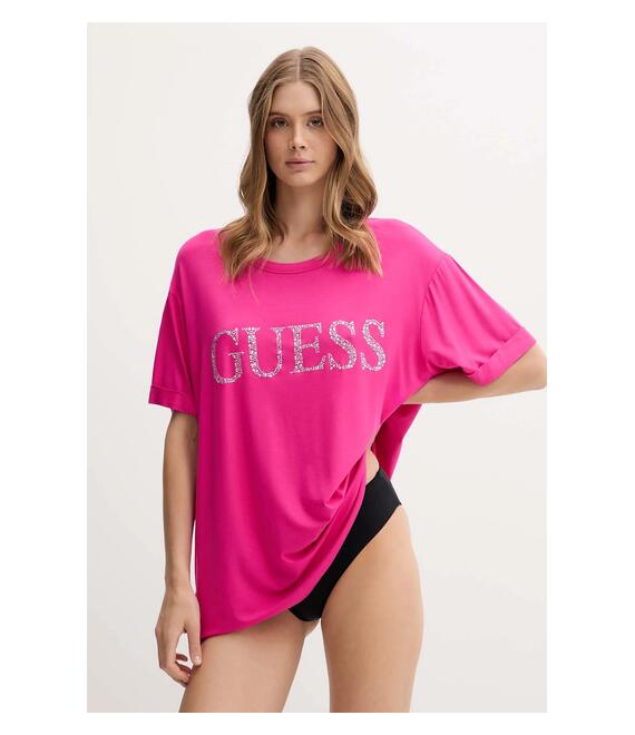 Μπλουζάκι Guess χρώμα: ροζ, E5GI07 K68D2