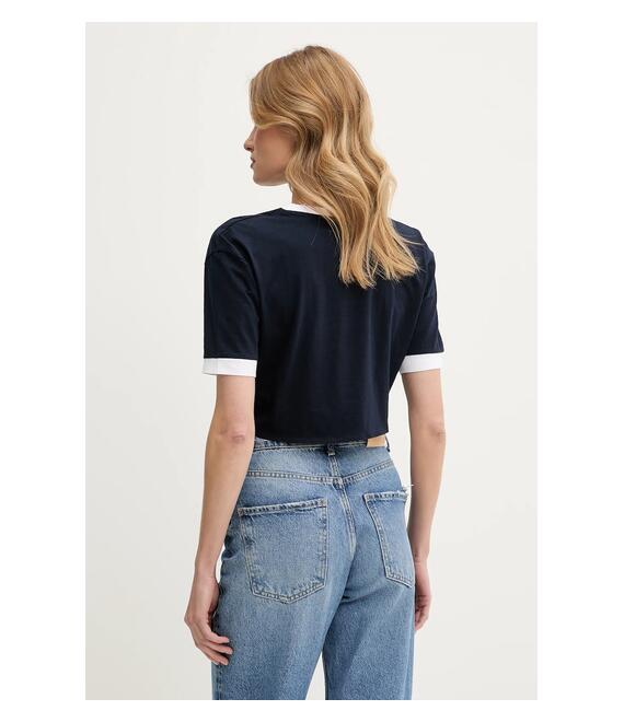 Βαμβακερό μπλουζάκι Guess γυναικείο, χρώμα: ναυτικό μπλε, V5GI05 I3Z14