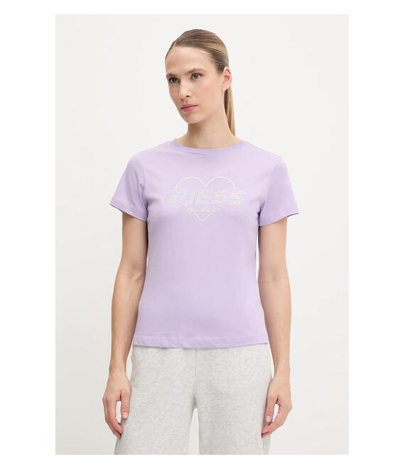 Βαμβακερό μπλουζάκι Guess NARCISO χρώμα: μοβ, V5GI10 K9RM1