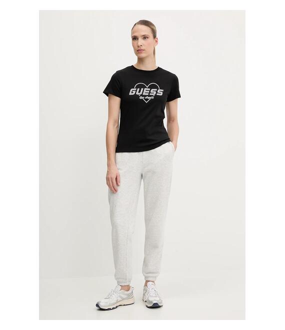 Βαμβακερό μπλουζάκι Guess NARCISO χρώμα: μαύρο, V5GI10 K9RM1
