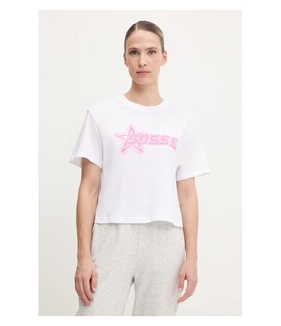 Παιδικό βαμβακερό μπλουζάκι Guess ARDISIA χρώμα: άσπρο, V5GI12 K9RM1