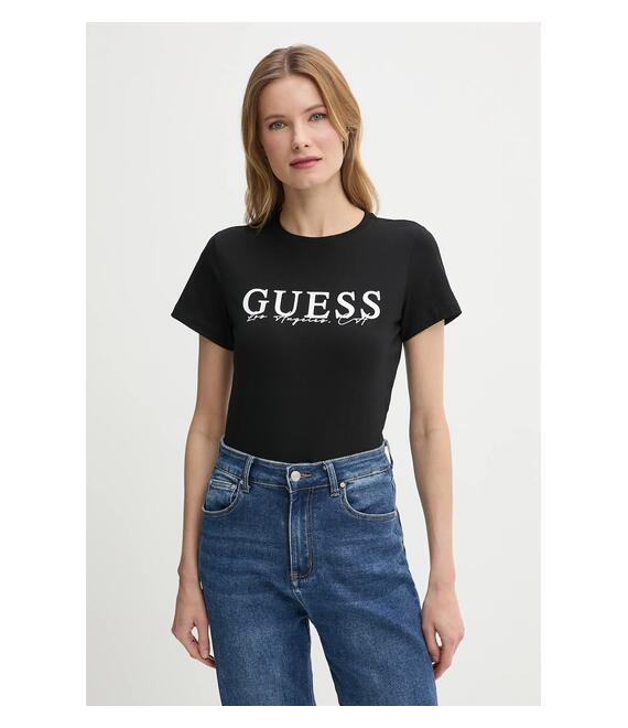 Μπλουζάκι Guess KAMELIE χρώμα: μαύρο, V5GI15 J1314