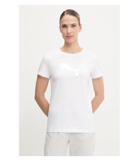 Βαμβακερό μπλουζάκι Puma χρώμα: άσπρο, 684995