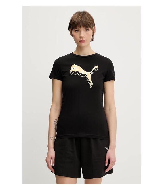 Βαμβακερό μπλουζάκι Puma χρώμα: μαύρο, 684995