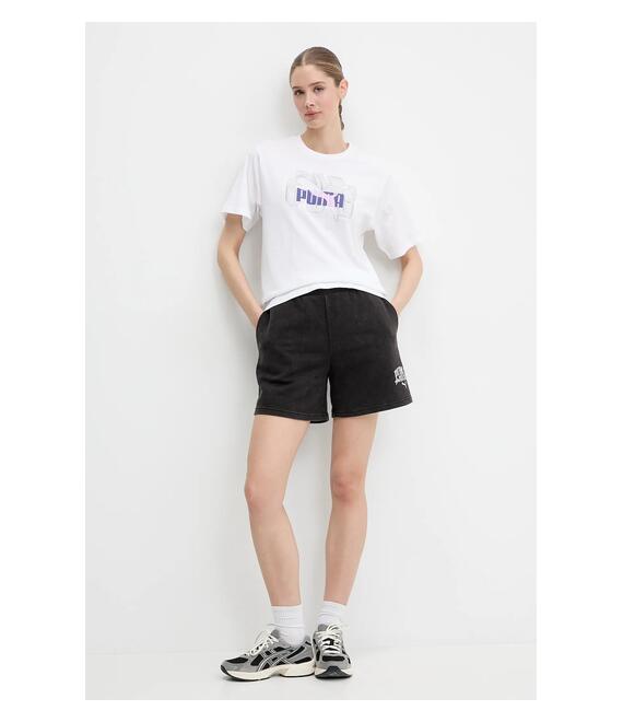 Βαμβακερό μπλουζάκι Puma χρώμα: άσπρο, 685084