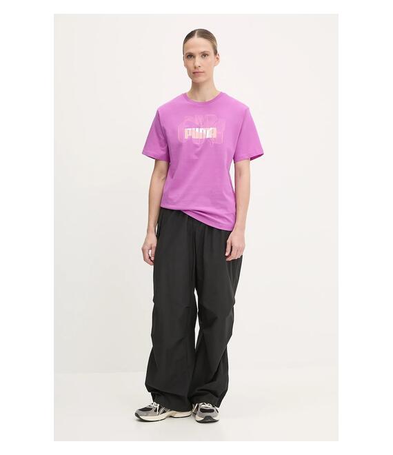 Βαμβακερό μπλουζάκι Puma χρώμα: ροζ, 685084