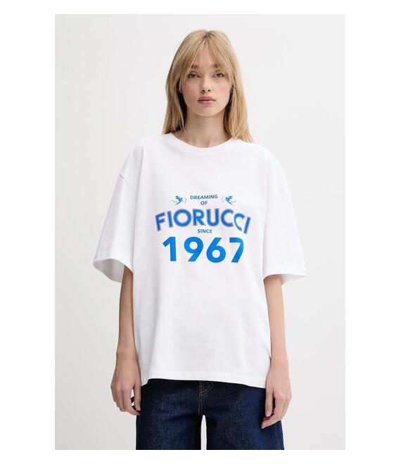 Βαμβακερό μπλουζάκι Fiorucci White Dreaming 1967 Print Boxy Fit T-Shirt χρώμα: άσπρο, W02SMTSH103CJ01WH08