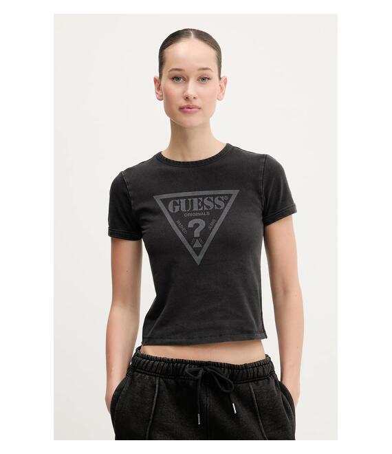 Μπλουζάκι Guess Originals χρώμα: μαύρο, W5GI32 J1314