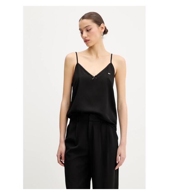 Μπλουζάκι Tommy Jeans χρώμα: μαύρο, DW0DW20604