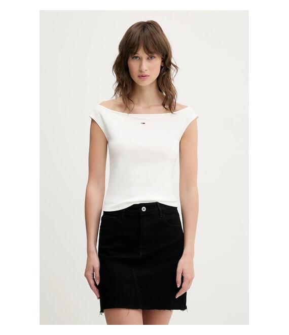 Top Tommy Jeans χρώμα: άσπρο, DW0DW20234