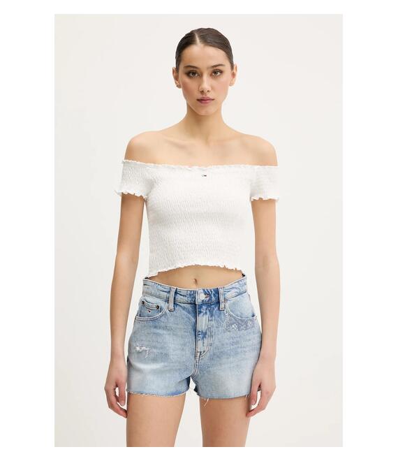 Μπλουζάκι Tommy Jeans χρώμα: άσπρο, DW0DW20238