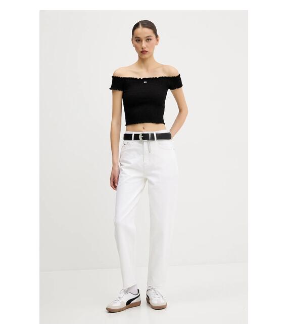 Μπλουζάκι Tommy Jeans χρώμα: μαύρο, DW0DW20238