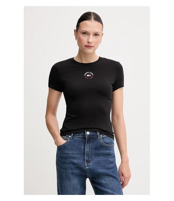 Μπλουζάκι Tommy Jeans χρώμα: μαύρο, DW0DW20316