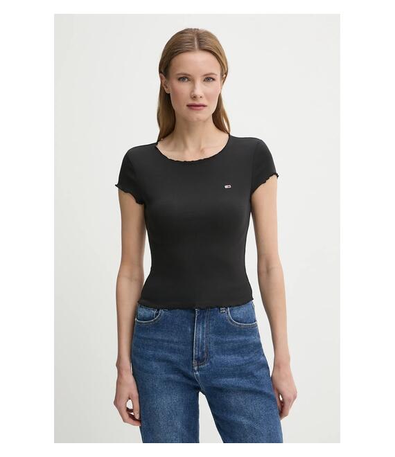 Μπλουζάκι Tommy Jeans χρώμα: μαύρο, DW0DW20623