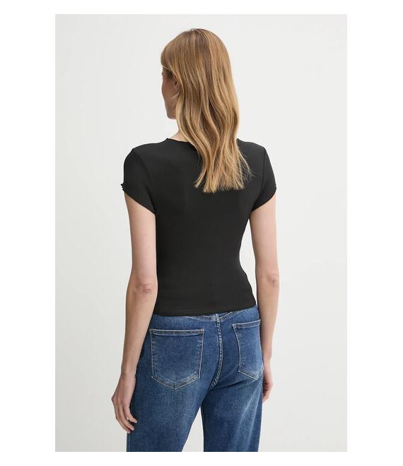 Μπλουζάκι Tommy Jeans χρώμα: μαύρο, DW0DW20623