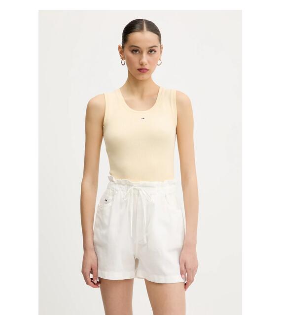 Top Tommy Jeans χρώμα: κίτρινο, DW0DW20673