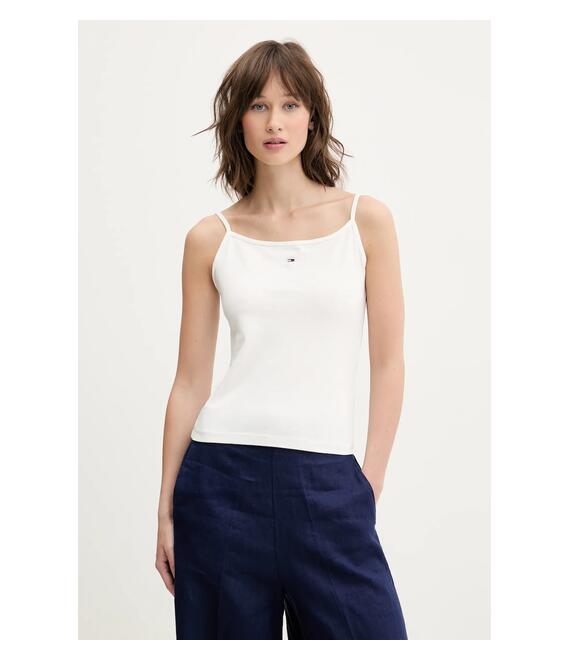 Top Tommy Jeans χρώμα: άσπρο, DW0DW20675