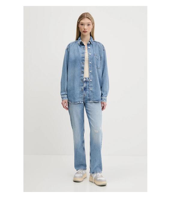 Top Tommy Jeans χρώμα: μπεζ, DW0DW20675