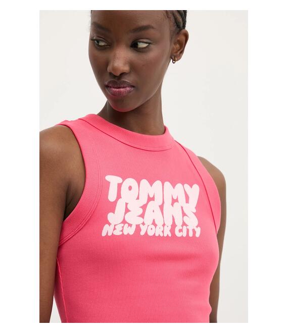 Top Tommy Jeans χρώμα: ροζ, DW0DW21339