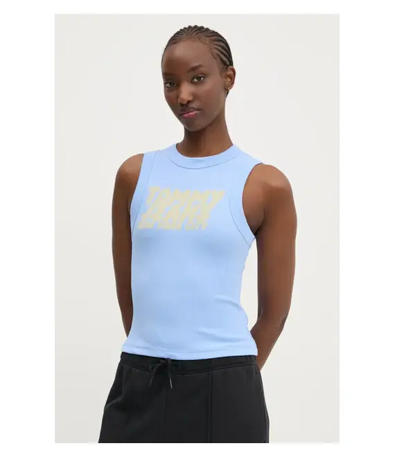 Top Tommy Jeans χρώμα: μπλε, DW0DW21339