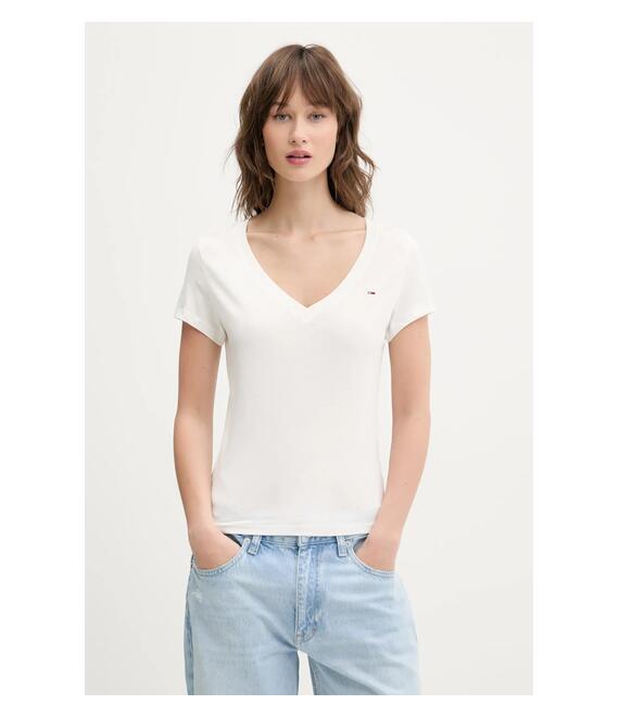 Βαμβακερό μπλουζάκι Tommy Jeans 2-pack γυναικείο, χρώμα: ναυτικό μπλε, DW0DW21367
