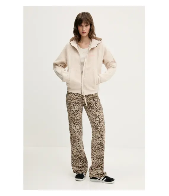 Βαμβακερό τοπ Tommy Jeans χρώμα: μπεζ, DW0DW21369