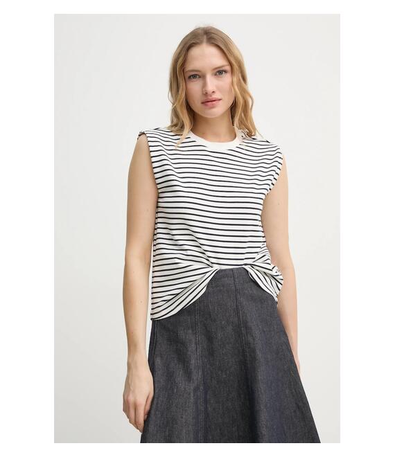 Βαμβακερό τοπ G-Star Raw χρώμα: μπεζ, D26073-D979