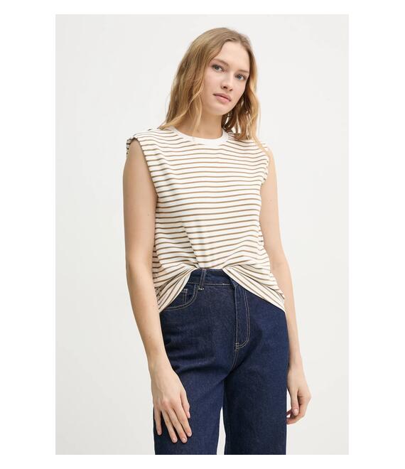 Βαμβακερό τοπ G-Star Raw χρώμα: μπεζ, D26073-D979