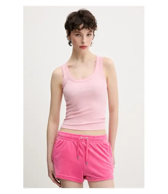 Top Juicy Couture JUICY HIBISCUS CRYSTAL χρώμα: ροζ, JCWLV125335