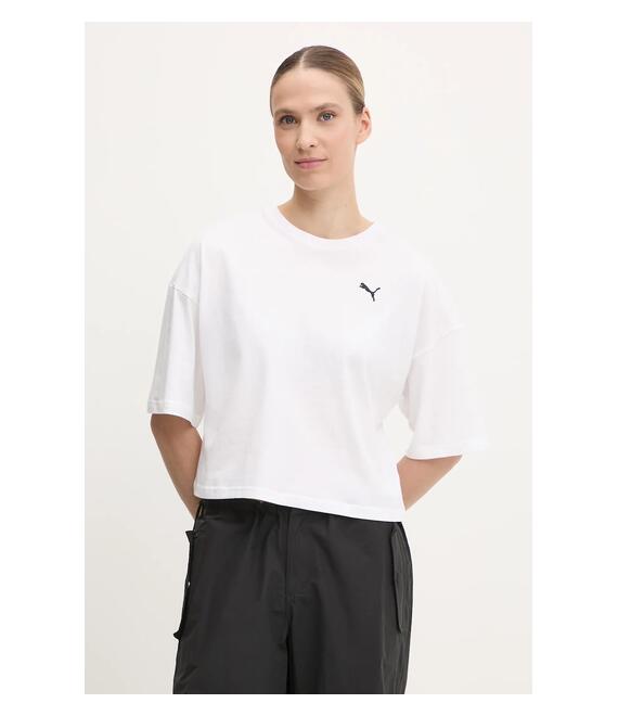 Βαμβακερό μπλουζάκι Puma χρώμα: άσπρο, 629743