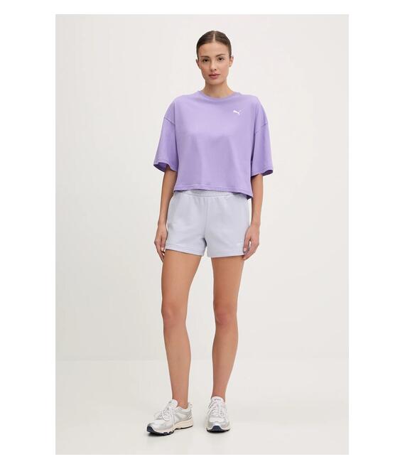 Βαμβακερό μπλουζάκι Puma χρώμα: μοβ, 629743