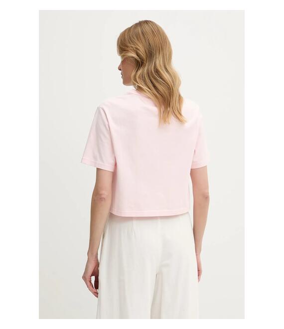 Βαμβακερό μπλουζάκι Tommy Jeans χρώμα: ροζ, DW0DW20326