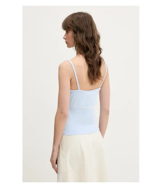 Βαμβακερό τοπ Tommy Jeans χρώμα: μπλε, DW0DW20620