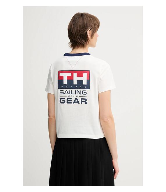 Βαμβακερό μπλουζάκι Tommy Hilfiger SAILING χρώμα: άσπρο, WW0WW45598